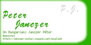 peter janczer business card